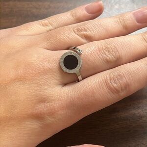 stainless steel Roman numeral ring